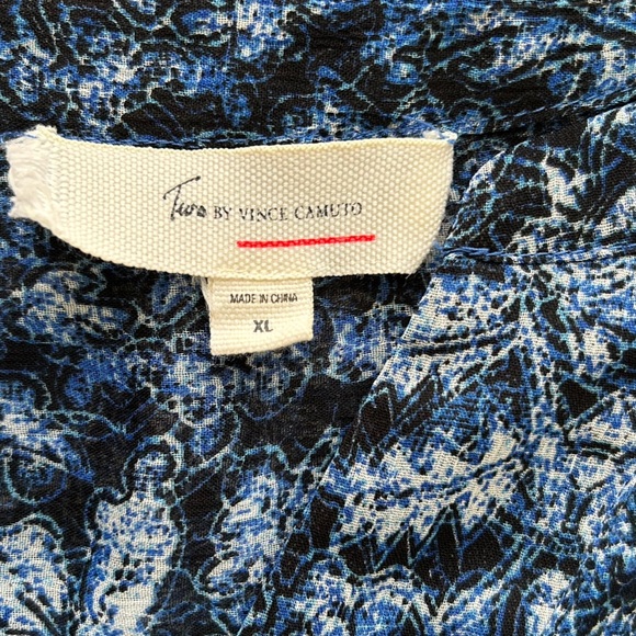 TEVO by Vicente camuto Blue Patterned Women's Top size XL - Picture 7 of 7